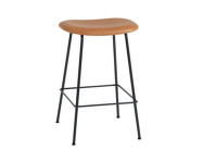 Fiber Stool 65cm Tube Base, cognac leather