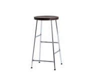 Cornet Bar Stool Low Chromed Steel, smoked oiled oak