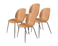 Beetle Chair, Set of 4, black matt / amber brown