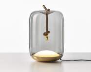 Knot Cilindro Table PC1078 Lamp, smoke grey / brass