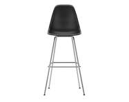 Eames Plastic Bar Stool High, deep black/chrome