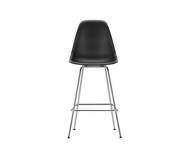 Eames Plastic Counter Stool Low, deep black/chrome