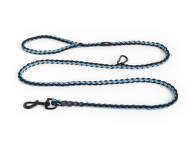 Dogs Leash Braided Adjustable, blue/black