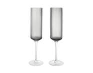 Ripple Champagne Flutes, set of 2, smoked grey