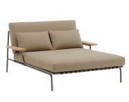Settle Lounge Bed w. Armrest, Ribbed Weave 5/taupe