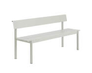 Linear Steel Bench w. Backrest 170 cm, grey