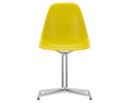 Eames Plastic Side Chair DSL, mustard / polished aluminum