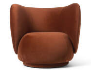 Rico Lounge Chair, Rich Velvet rust