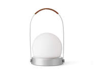 Carrie Portable Lamp Leather Handle, brushed aluminium