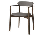Merge Upholstered Dining Chair with Armrest Dark Oak, steel grey