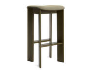 Chisel 30 Bar Stool H75, green umber lacquered beech / Linara 313