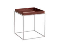 Tray Table 40x40, chocolate high gloss / silicone coated steel