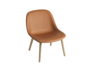 Fiber Lounge Chair Wood Base, cognac leather / oak