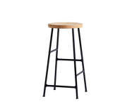 Cornet Bar Stool Low Black Steel, oiled oak