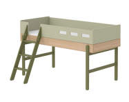 Popsicle Mid-high Bed with Slating Ladder, kiwi