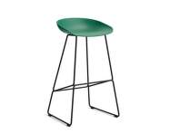 AAS 38 Bar Stool High Black Steel, teal green