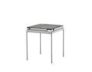 Sett LN11 Side Table, dark chrome  / smoked cast glass