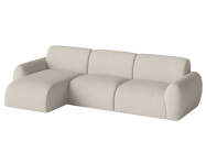 Núvol Sofa 3 Modules With Small Corner and Chaise Longue Left, ivory