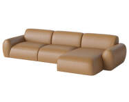 Núvol Sofa 3 Modules With Small Corner and Chaise Longue Right, light cognac