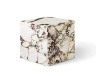Plinth Side Table Cubic, Calacatta Viola
