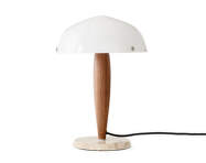 Herman SHY3 Lamp, opal glass w. walnut & cream marble