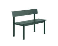 Linear Steel Bench w. Backrest 110 cm, dark green