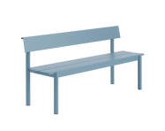 Linear Steel Bench w. Backrest 170 cm, pale blue