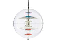 VP Globe Ø50 Pendant Light, chrome/red/blue
