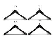 Smooth Coat Hanger Wide with Bar set of 4 pcs, black