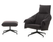 Bascule Lounge Chair Highback & Ottoman, Cento / truffle / black