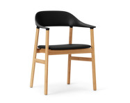 Herit Armchair Oak Leather, black