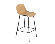 Fiber Stool 65cm with Backrest, Tube Base, ochre