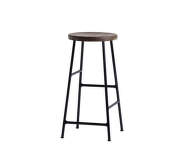 Cornet Bar Stool Low Black Steel, smoked oiled oak