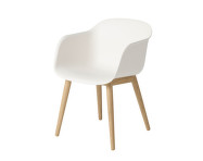 Fiber Armchair Wood Base, natural white/oak