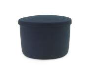 Hide Storage Pouf Small, steel blue