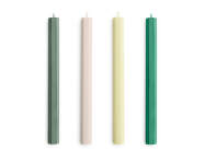 Hexagon Candle, set of 4, greens and whites