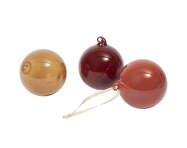 Glass Baubles M, set of 3, roseate opaque