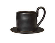 Flow Mug with Saucer, black