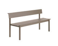 Linear Steel Bench w. Backrest 170 cm, taupe