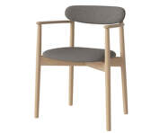 Merge Upholstered Dining Chair with Armrest White Oak, steel grey