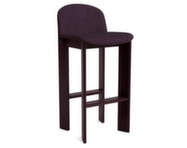 Chisel 35 Bar Stool H75, dark bordeaux lacquered beech / Turf burgundy