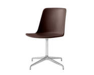 Rely Side Chair HW11, polished aluminium / burnt umber