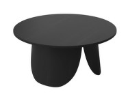 Peyote Coffee Table Ø80, black lacquered oak