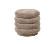 Pouf Round Faded Velvet Small, beige