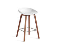 AAS 32 Bar Stool Low Walnut Veneer, white