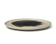 Omhu Plate Medium, off-white/charcoal