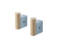 Attach Coat Hook, Set of 2, pale blue/oak