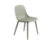 Fiber Side Chair Wood Base, dusty green
