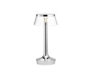 Bon Jour Unplugged Table Lamp, chrome/transparent