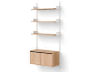 Wall Shelf 1900 Cabinet Low w. Doors, oak/white